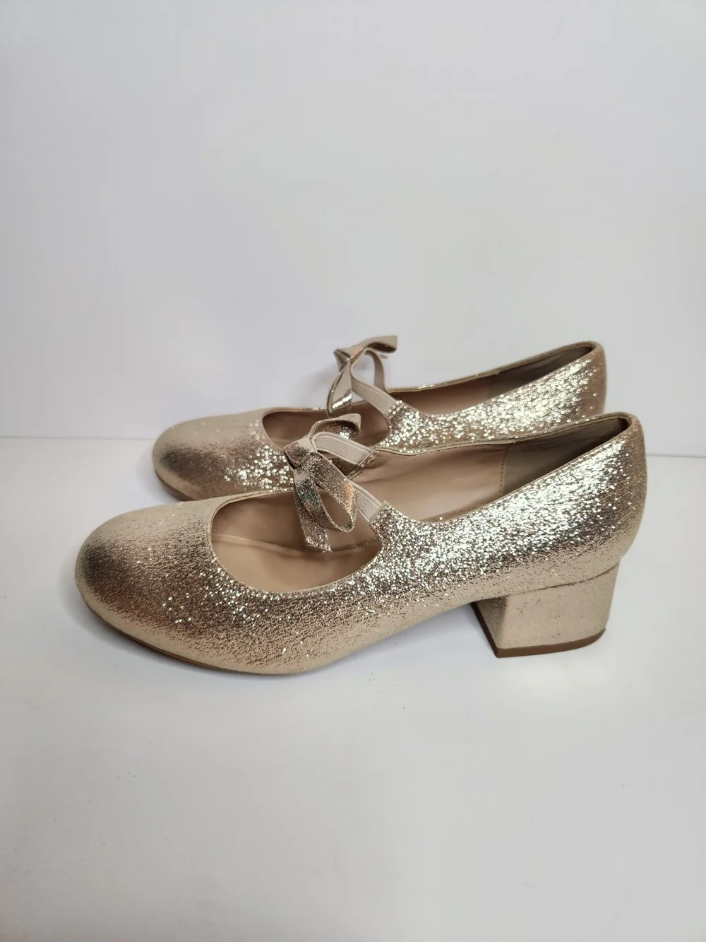 Copper Key Girls Gold Glitter Mary Jane Shoes